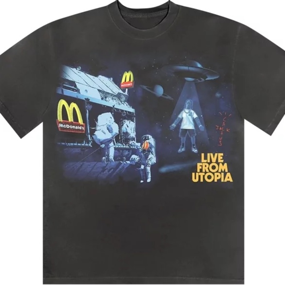 Cactus Jack by Travis Scott x McDonald's Live From Utopia T-Shirt 'Black', Large
